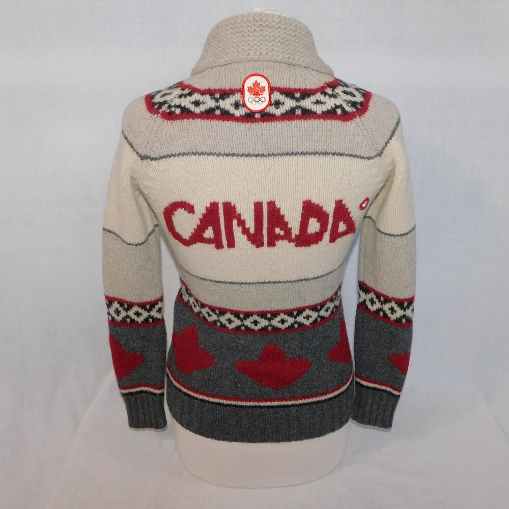 HBC 2010 Vancouver Olympics Womens S lambswool Full Zip Cardigan Sweater Canada - Picture 8 of 11